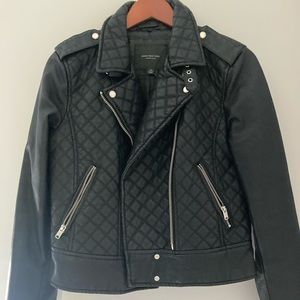 Quilted faux leather jacket